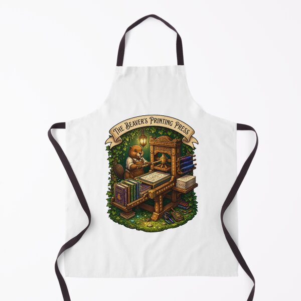 Item preview, The Beaver's Printing Press | Fantasy Book Printer | Medieval Print Shop | Magical Publishing House | Woodland Artisan | Book Lover designed and sold by MrDev.