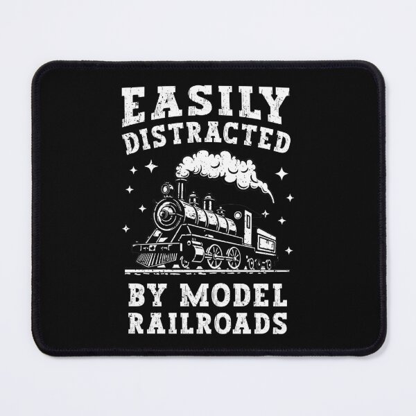 Item preview, Easily Distracted By Model Railroads Vintage Train Enthusiast designed and sold by Dmetalx Art Apparel.