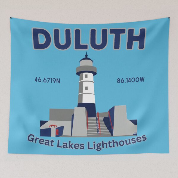 Item preview, Duluth Lighthouse Colour Block Design Nautical art designed and sold by greatlakesimage.