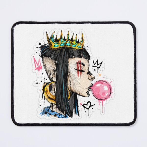Item preview, Urban Queen Bubble Gum Graffiti Sticker | Street Art Crown Aesthetic Vinyl Decal designed and sold by DKraftz.