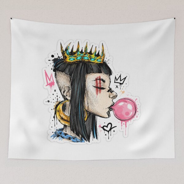 Item preview, Urban Queen Bubble Gum Graffiti Sticker | Street Art Crown Aesthetic Vinyl Decal designed and sold by DKraftz.