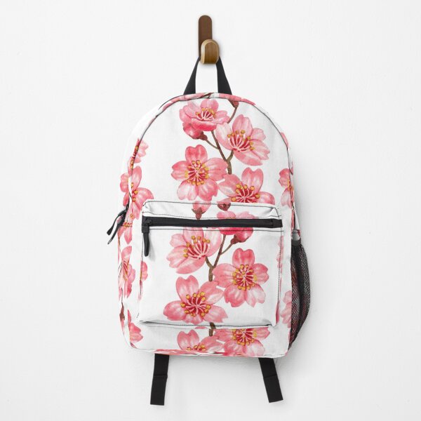 Item preview, Watercolor Pink Cherry Blossom Pattern on White Japanese Sakura designed and sold by Jyoti Digital Artist.
