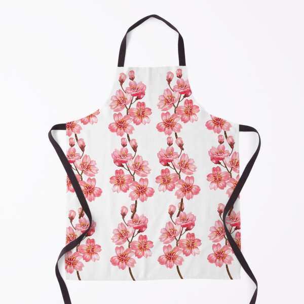 Item preview, Watercolor Pink Cherry Blossom Pattern on White Japanese Sakura designed and sold by Jyoti-Quotes.