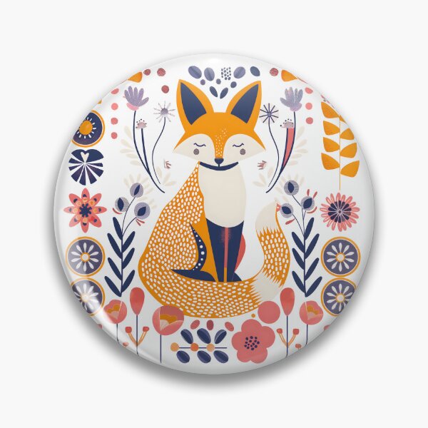 Artikelvorschau, Skandinavische Volkskunst, Blumenfuchs entworfen und verkauft von xiao xuans.