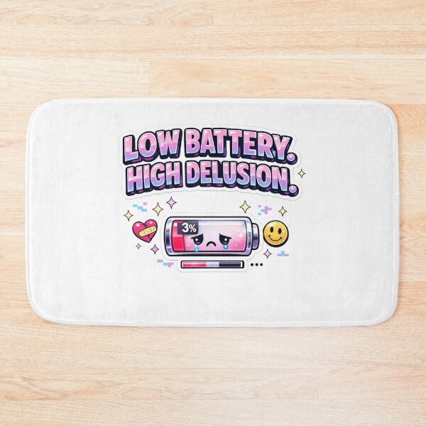 Item preview, Low Battery High Delusion Sticker | Funny Gen Z Y2K Aesthetic Meme designed and sold by DKraftz.