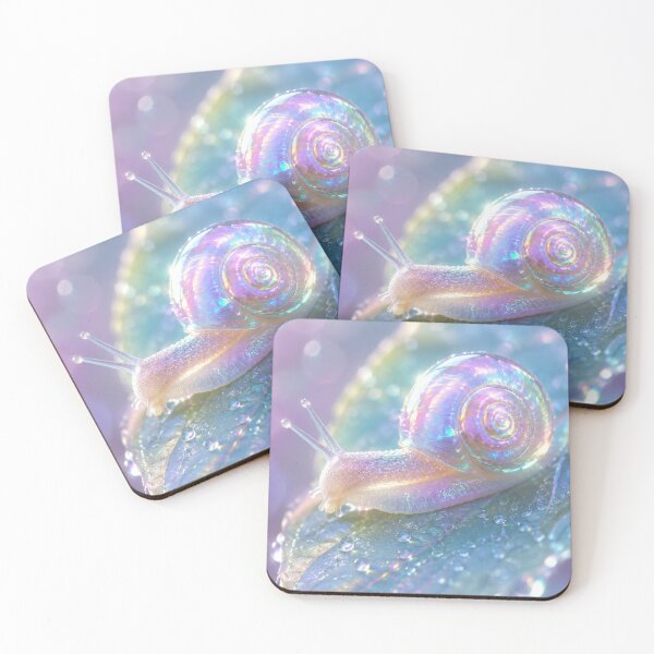 Item preview, Iridescent Dream Snail on Dewy Leaf designed and sold by aurelixagency.