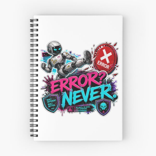 Item preview, ERROR? NEVER. Graffiti Sticker PNG | Cyber Gamer Robot Vinyl Decal | Futuristic AI Street Art | Tech Humor Laptop Sticker | Gaming Aesthetic Gift designed and sold by Stylestickers55.