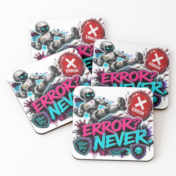 Item preview, ERROR? NEVER. Graffiti Sticker PNG | Cyber Gamer Robot Vinyl Decal | Futuristic AI Street Art | Tech Humor Laptop Sticker | Gaming Aesthetic Gift designed and sold by Stylestickers55.