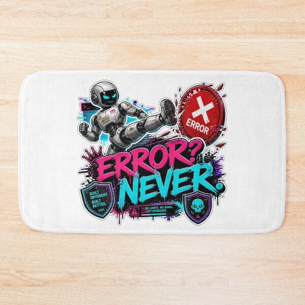 Item preview, ERROR? NEVER. Graffiti Sticker PNG | Cyber Gamer Robot Vinyl Decal | Futuristic AI Street Art | Tech Humor Laptop Sticker | Gaming Aesthetic Gift designed and sold by Stylestickers55.