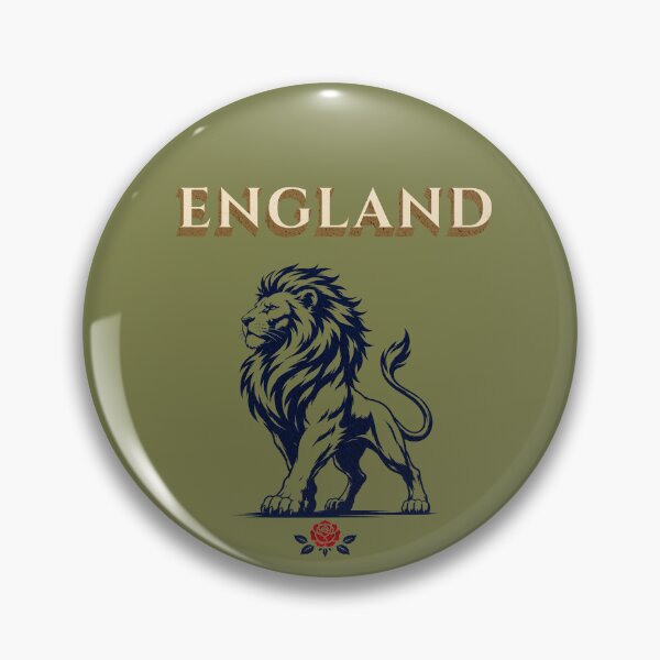 Item preview, England Crest - Majestic Lion & Rose Tattoo Style designed and sold by MonsoonInkX.