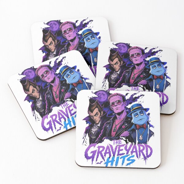 Item preview, The Graveyard Hits Monster Rock Band T-Shirt designed and sold by CerealBoxInk.