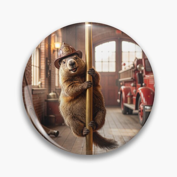 Item preview, Groundhog Slides Down Fireman's Pole designed and sold by Tridentulus.