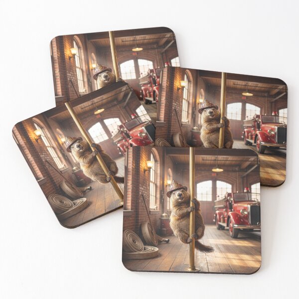 Item preview, Groundhog Slides Down Fireman's Pole designed and sold by Tridentulus.