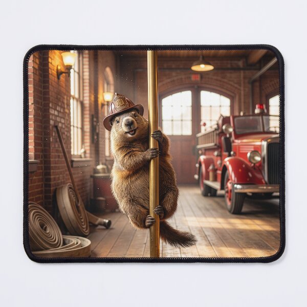 Item preview, Groundhog Slides Down Fireman's Pole designed and sold by Tridentulus.