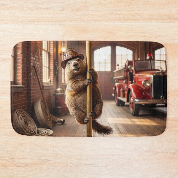Item preview, Groundhog Slides Down Fireman's Pole designed and sold by Tridentulus.
