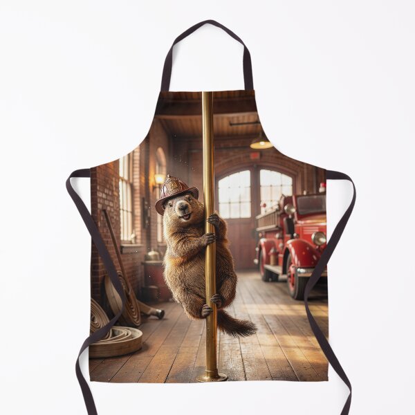 Item preview, Groundhog Slides Down Fireman's Pole designed and sold by Tridentulus.