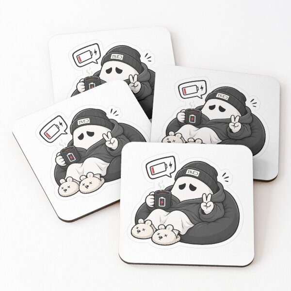 Item preview, Low Battery Ghost Sticker – Cute Tired Meme designed and sold by DKraftz.