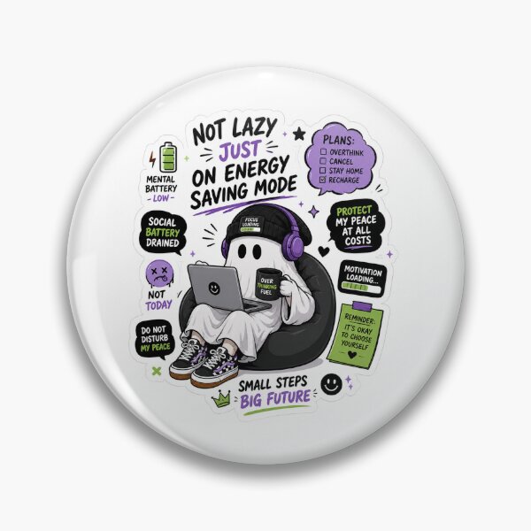 Item preview, Energy Saving Mode Ghost Sticker – Funny Introvert Gen Z Meme designed and sold by DKraftz.