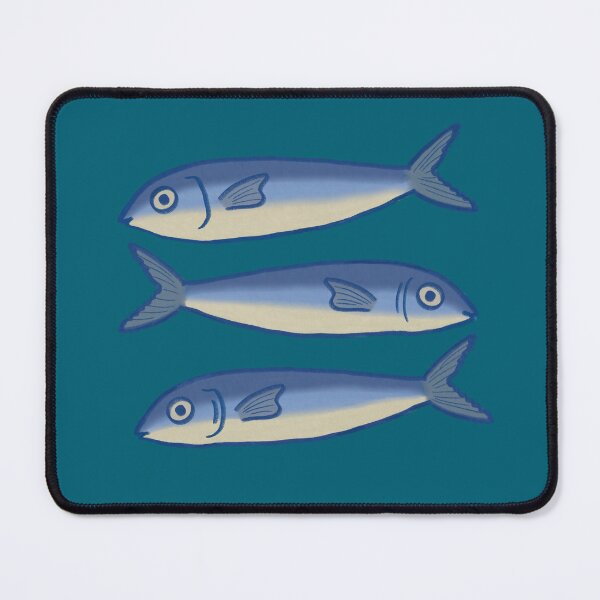 Item preview, Three Blue Sardines Coastal Mediterranean Fish Illustration designed and sold by Pop & Punch.