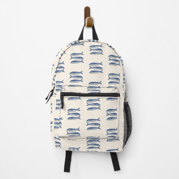Item preview, Three Blue Sardines Coastal Mediterranean Fish Illustration designed and sold by Pop & Punch.