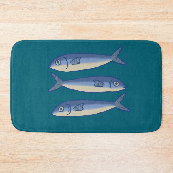 Item preview, Three Blue Sardines Coastal Mediterranean Fish Illustration designed and sold by Pop & Punch.