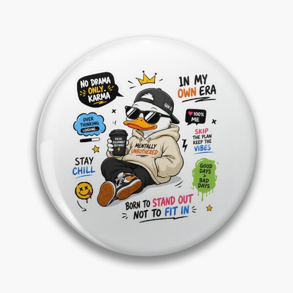 Item preview, Mentally Unbothered Duck Sticker designed and sold by DKraftz.