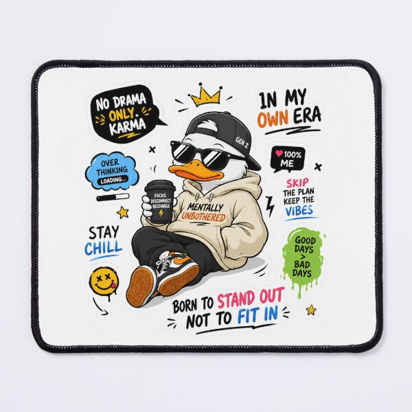Item preview, Mentally Unbothered Duck Sticker designed and sold by DKraftz.