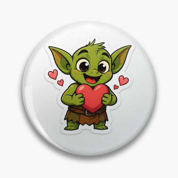 Item preview, Cute Goblin Holding Heart Sticker | Kawaii Fantasy Character | Original Love Goblin Cartoon designed and sold by DKraftz.