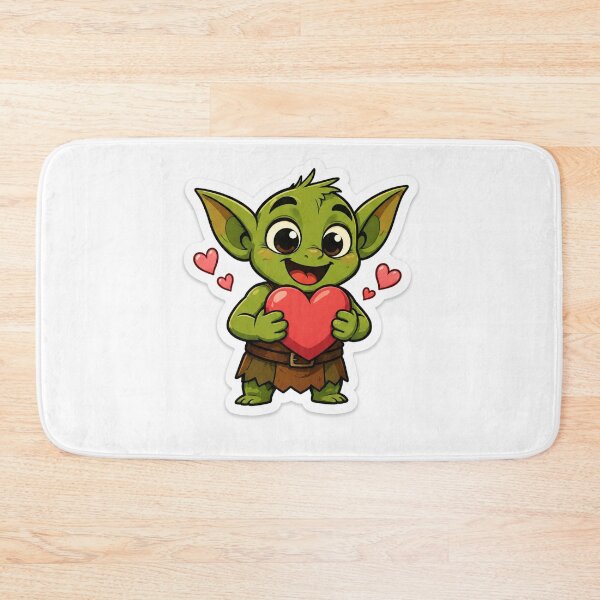 Item preview, Cute Goblin Holding Heart Sticker | Kawaii Fantasy Character | Original Love Goblin Cartoon designed and sold by DKraftz.