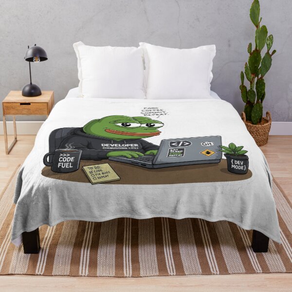 Item preview, Funny Developer Frog Sticker – Code Coffee Commit Repeat Programmer Meme designed and sold by DKraftz.