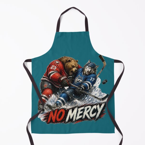 Item preview, No Mercy Hockey Sticker – Bear vs Wolf Ice Hockey Body Check Art designed and sold by Felixuss.