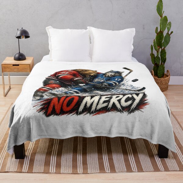 Item preview, No Mercy Hockey Sticker – Bear vs Wolf Ice Hockey Body Check Art designed and sold by Felixuss.