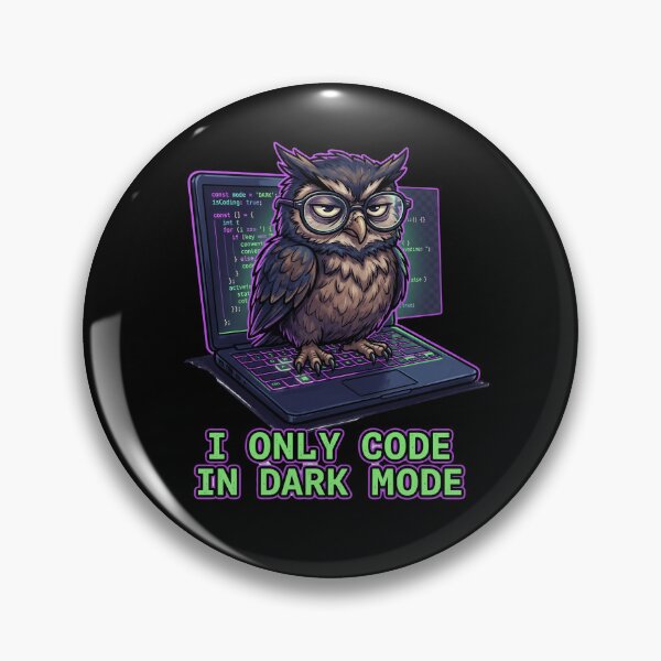 Item preview, I Only Code In Dark Mode Funny Programmer Owl designed and sold by Creative Spark.