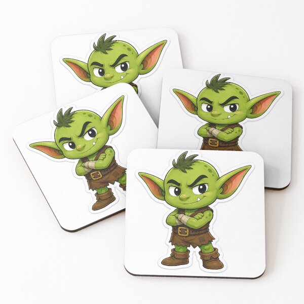 Item preview, Cute Goblin Sticker | Original Fantasy Character | Funny Green Cartoon Goblin | Kawaii Monster Sticker designed and sold by DKraftz.