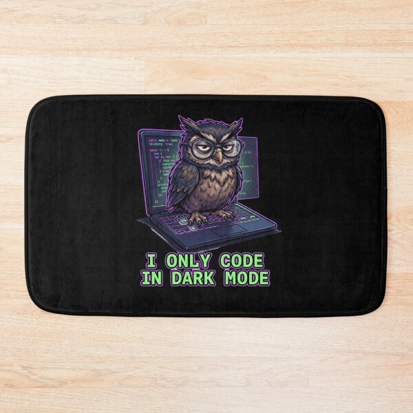 Item preview, I Only Code In Dark Mode Funny Programmer Owl designed and sold by Creative Spark.
