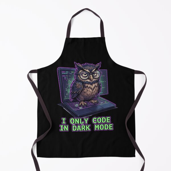 Item preview, I Only Code In Dark Mode Funny Programmer Owl designed and sold by Creative Spark.