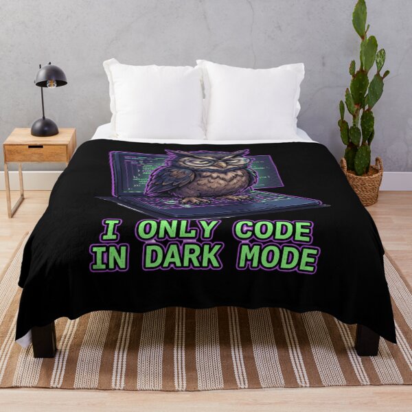 Item preview, I Only Code In Dark Mode Funny Programmer Owl designed and sold by Creative Spark.