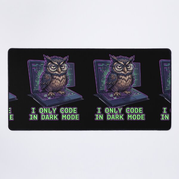 Item preview, I Only Code In Dark Mode Funny Programmer Owl designed and sold by Creative Spark.