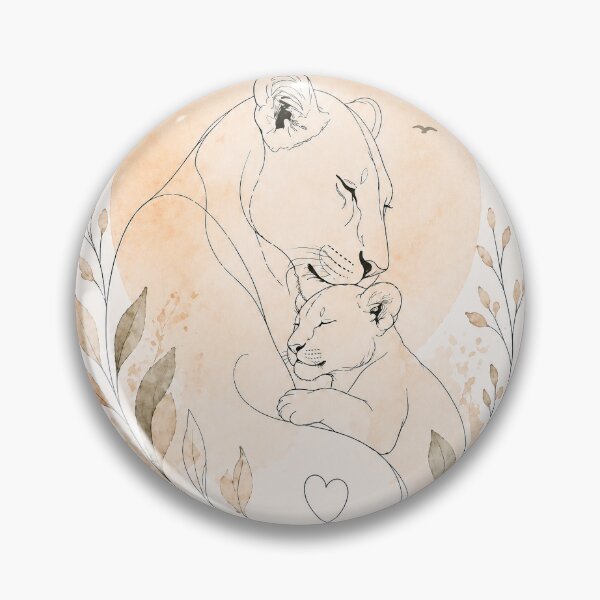 Item preview, Minimalist Lioness and Cub designed and sold by FlamingPhoenix4.