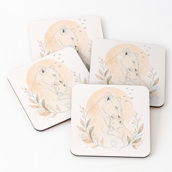 Item preview, Minimalist Lioness and Cub designed and sold by FlamingPhoenix4.