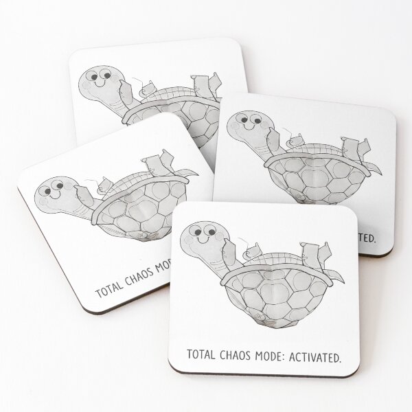 Item preview, Total Chaos Mode Activated - Cute Pop-Up Paper Turtle Coloring Art designed and sold by Nakrisa.