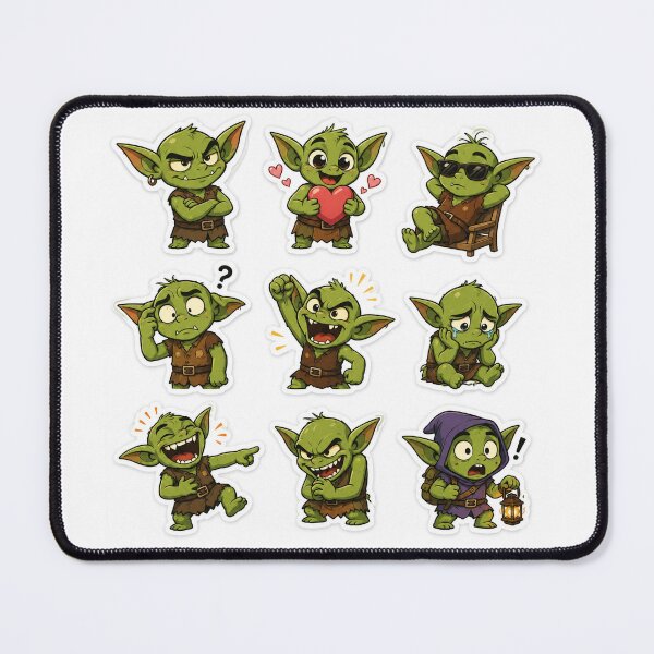 Item preview, Cute Goblin Expressions Sticker Pack | Funny Green Fantasy Character | Original Cartoon Goblin designed and sold by DKraftz.