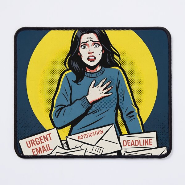 Item preview, Urgent Emails Minimalist Dark Comic Poster designed and sold by DuckOddity.
