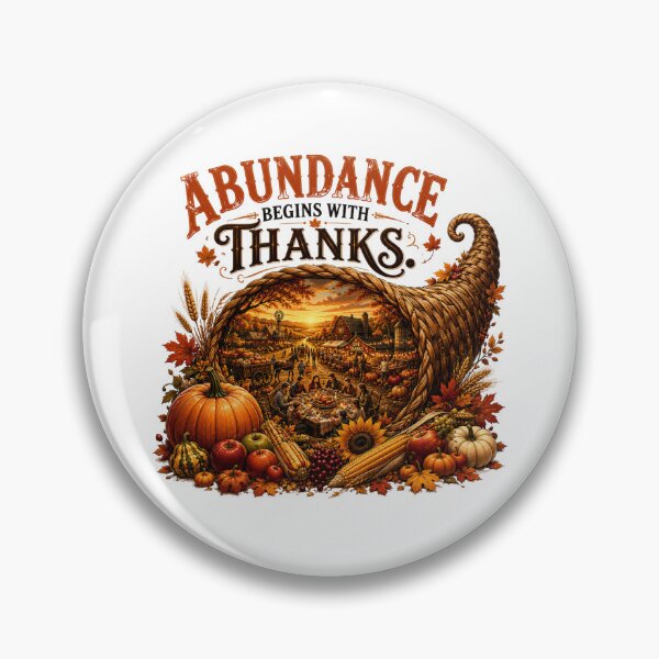 Item preview, Abundance Begins with Thanks Thanksgiving Shirt Fall Harvest Cornucopia Design designed and sold by Limitless expressions - wear your mindset .