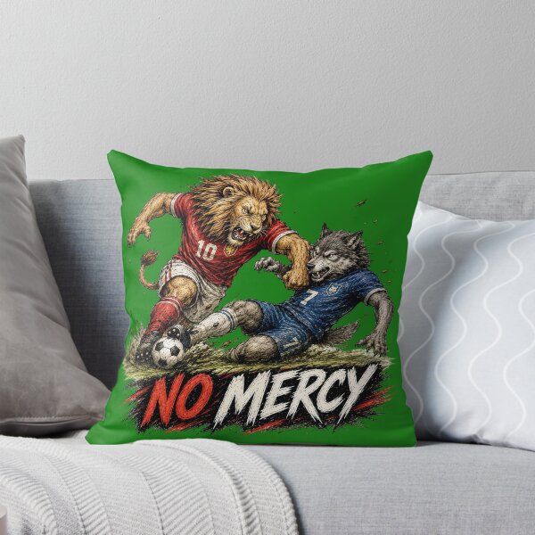 Item preview, No Mercy Soccer Sticker – Lion vs Wolf Football Tackle Sports Art designed and sold by Felixuss.
