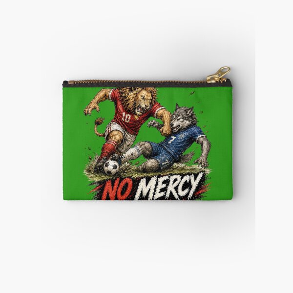 Item preview, No Mercy Soccer Sticker – Lion vs Wolf Football Tackle Sports Art designed and sold by Felixuss.