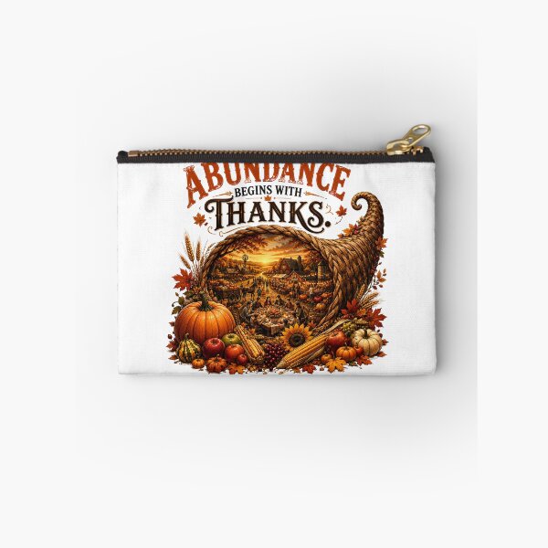 Item preview, Abundance Begins with Thanks Thanksgiving Shirt Fall Harvest Cornucopia Design designed and sold by Limitless expressions - wear your mindset .