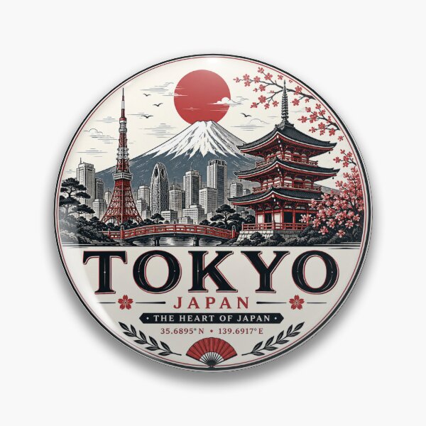 Item preview, Tokyo Japan Vintage Skyline Travel Design designed and sold by DrawnThreads.