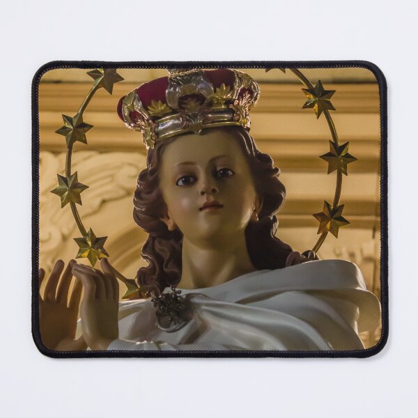 Item preview, Statue Of The Virgin Mary With Crown And Halo Of Stars, Praying Madonna In White Robe designed and sold by Nmallia.