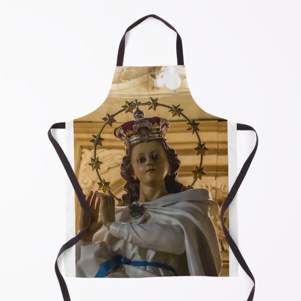 Item preview, Statue Of The Virgin Mary With Crown And Halo Of Stars, Praying Madonna In White Robe designed and sold by Nmallia.